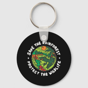 Earth Day Apparel Protect The Wildlife Save The Ra Key Ring