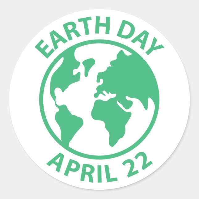 Earth Day, April 22 Classic Round Sticker (Front)