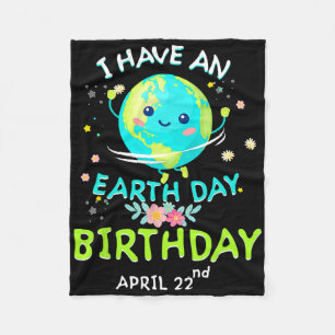Earth Day April 22nd Green Birthday  Fleece Blanket