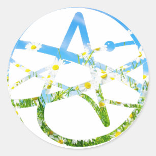 Earth Day Atheist Symbol Classic Round Sticker