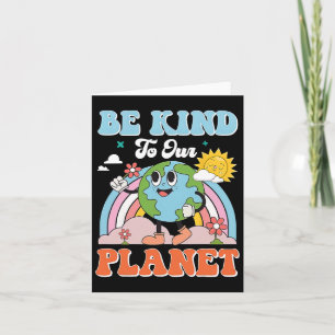 Earth Day Be Kind To Our Planet Retro Cute Earth D Card