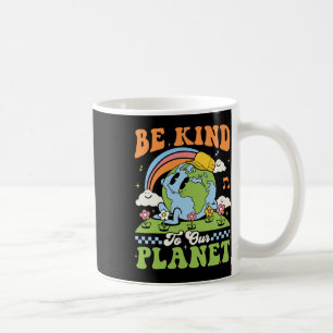 Earth Day Be Kind To Our Planet Retro Groovy Earth Coffee Mug