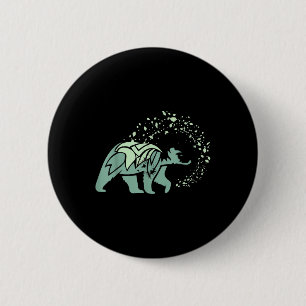 Earth Day Bear Silhouette Environmental Protection 6 Cm Round Badge