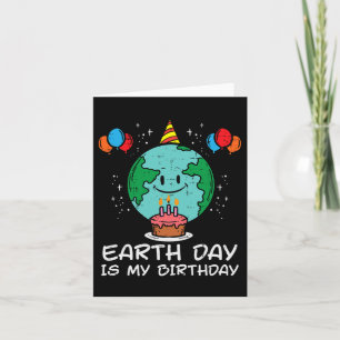 Earth Day Birthday Balloon Cake April 22 Men Women Card