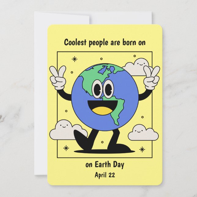 Earth Day Birthday Born on April 22 Custom Holiday Card (Front)