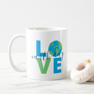 Earth Day Blue Green Love Statement Cute Graphic Coffee Mug