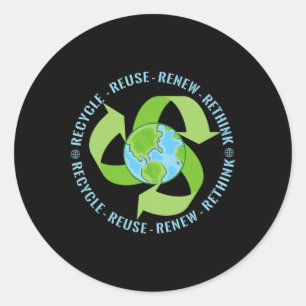 Earth Day Call To Activism Please Recycle Classic Round Sticker