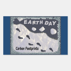 Earth Day - Carbon Footprints Rectangular Sticker