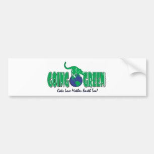 Earth Day Cats/go Green Bumper Sticker