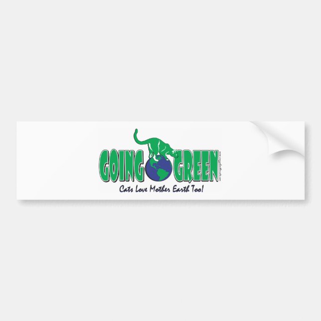 Earth Day Cats/go Green Bumper Sticker (Front)