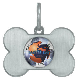 Earth Day Change The World Pet ID Tag