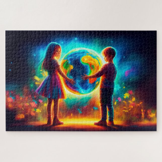 Earth day children World environmental nature Jigsaw Puzzle (Horizontal)