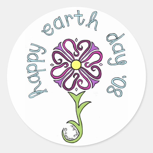 earth day classic round sticker (Front)