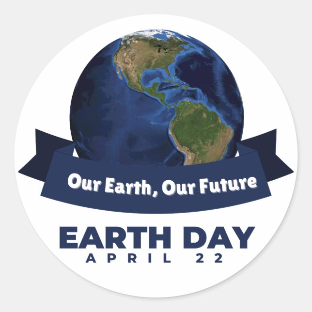 Earth Day  Classic Round Sticker (Front)