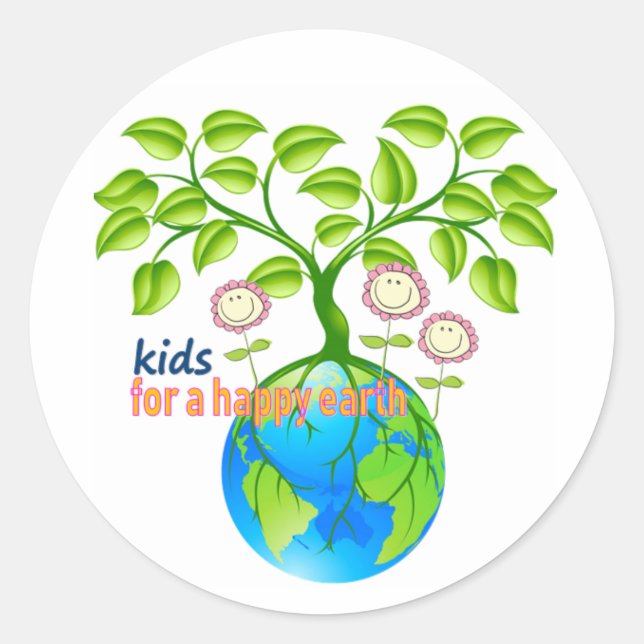 Earth Day  Classic Round Sticker (Front)
