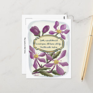 Earth Day: Crab Apple Blossoms in Gouache Postcard