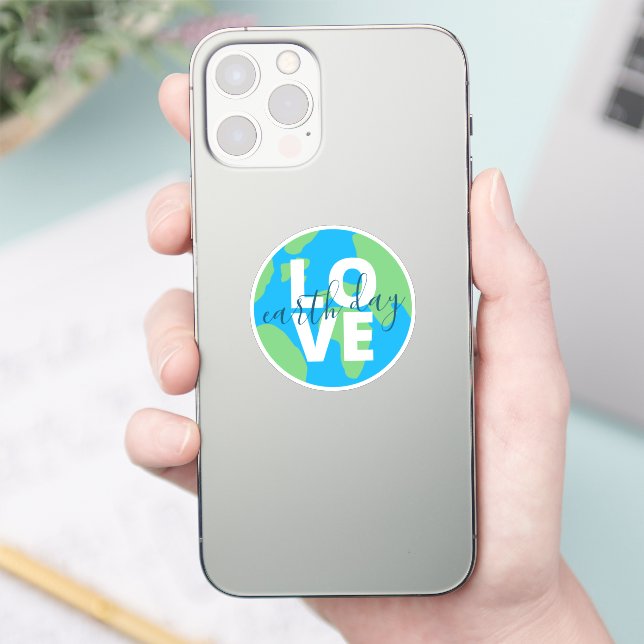Earth Day Cute Blue Green Statement Planet Graphic (Phone)