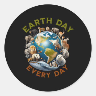 Earth Day Cute Earth Day 2025 Men Women Kids Classic Round Sticker