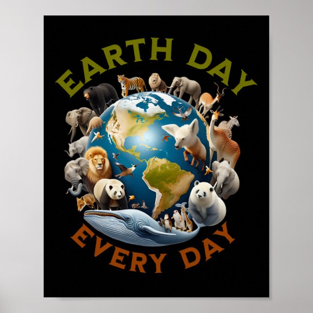 Earth Day Cute Earth Day 2025 Men Women Kids  Poster (Front)