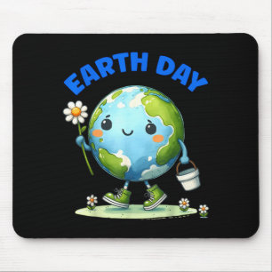 Earth Day Cute Earth With Sunflower Earth Day 2025 Mouse Mat