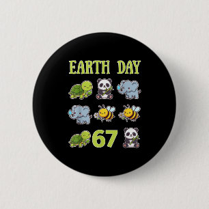 Earth Day Cute Turtle Panda Elephant Bee 6 7 Six S Cm Round Badge