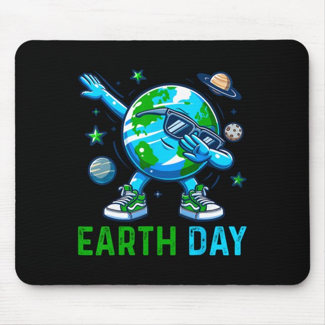 Earth Day Dabbing Earth Planet Environmentalist  Mouse Mat (Front)