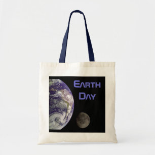 Earth Day - Earth and moon Tote Bag