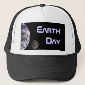 Earth Day - Earth and moon Trucker Hat