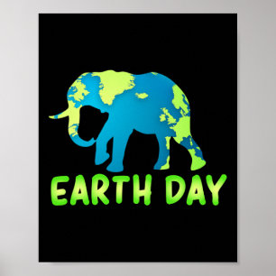 Earth Day Elephant For Kids  Poster