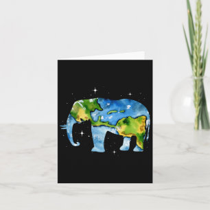 Earth Day Elephant Planet Art Save The Planet Card