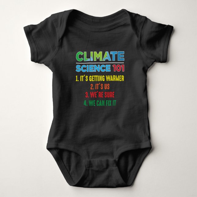 Earth Day Environment Climate Change Scientist Baby Bodysuit (Front)
