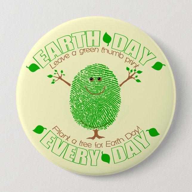 Earth Day Environmental 10 Cm Round Badge (Front)