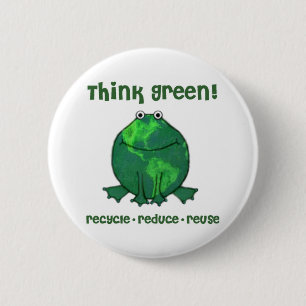 Earth Day Environmental Frog 6 Cm Round Badge