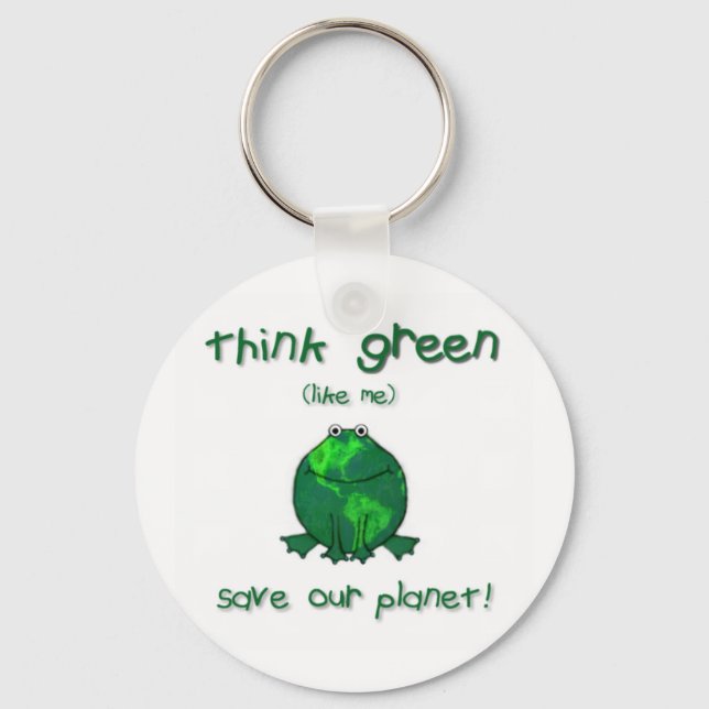 Earth Day Environmental Frog Key Ring (Front)