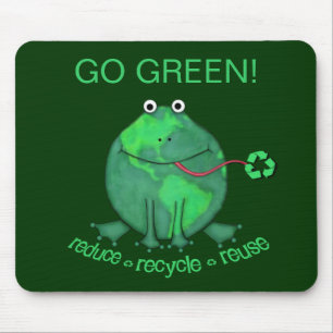 Earth Day Environmental Frog Mouse Mat