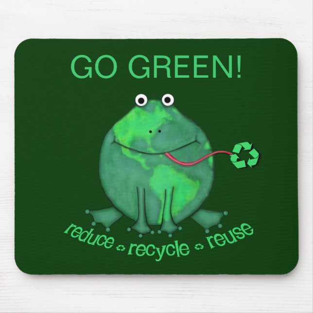 Earth Day Environmental Frog Mouse Mat (Front)