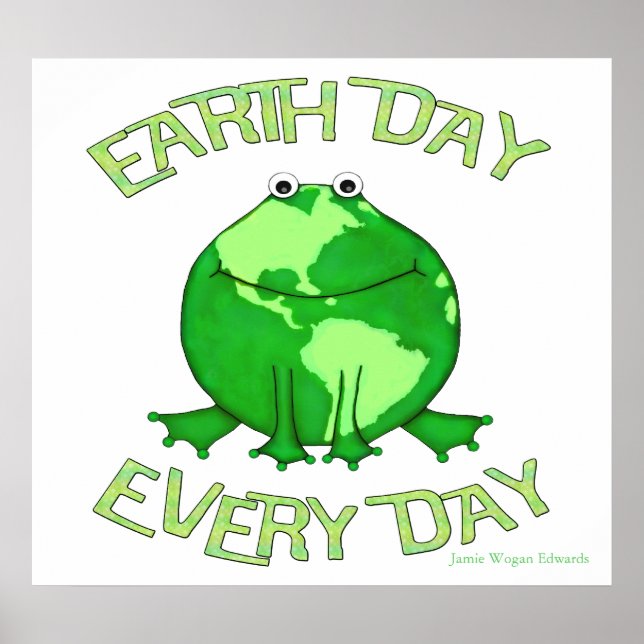 Earth Day Environmental Frog Poster (Front)