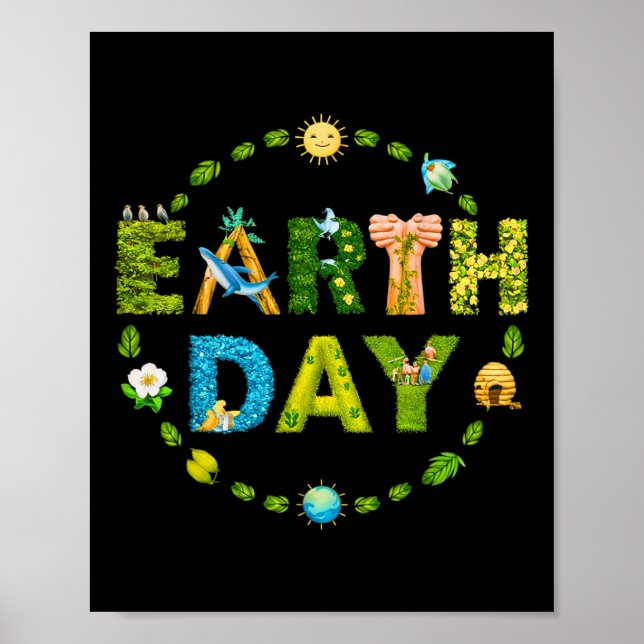 Earth Day Environmental Protection Save Tree &amp; Poster (Front)