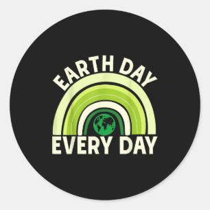 Earth Day Every Day Classic Round Sticker