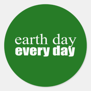 Earth Day Every Day Classic Round Sticker