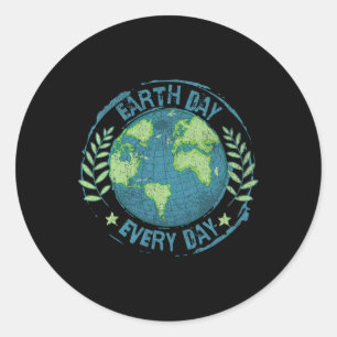 Earth Day Every Day Climate Change Environmental A Classic Round Sticker