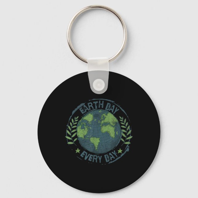 Earth Day Every Day Climate Change Environmental A Key Ring (Front)