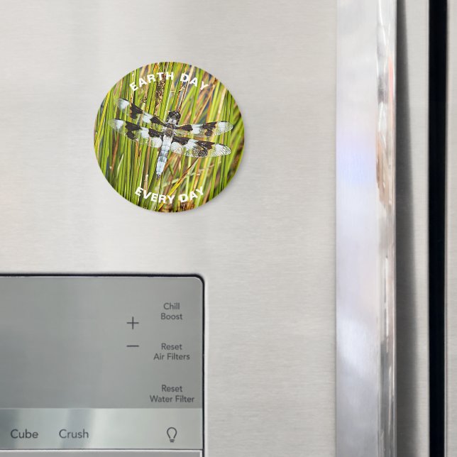 Earth Day Every Day Common Whitetail Dragonfly Magnet (In Situ (Fridge))