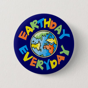 Earth Day Every Day Environmental Eco 6 Cm Round Badge