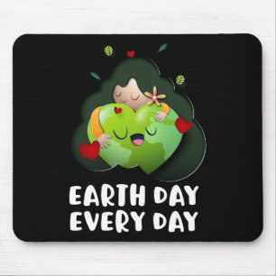 Earth Day Every Day Girl Hugging Globe Save The Pl Mouse Mat