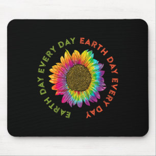 Earth Day Every Day Hippie Tie Dye Sunflower Mouse Mat