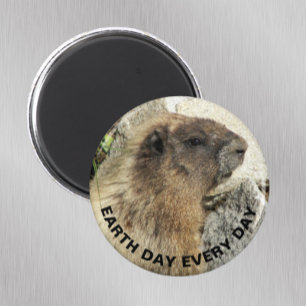 Earth Day Every Day Hoary Marmot Photo Magnet