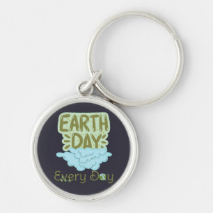 earth day every day, love earth, save our earth key ring
