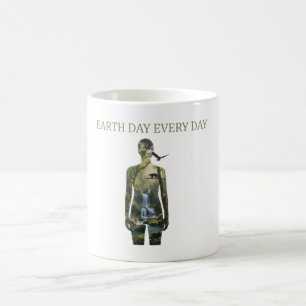 Earth Day Every Day Mother Nature Silhouette Art Coffee Mug