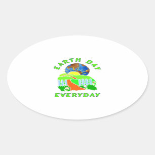 Earth Day Every Day Oval Sticker